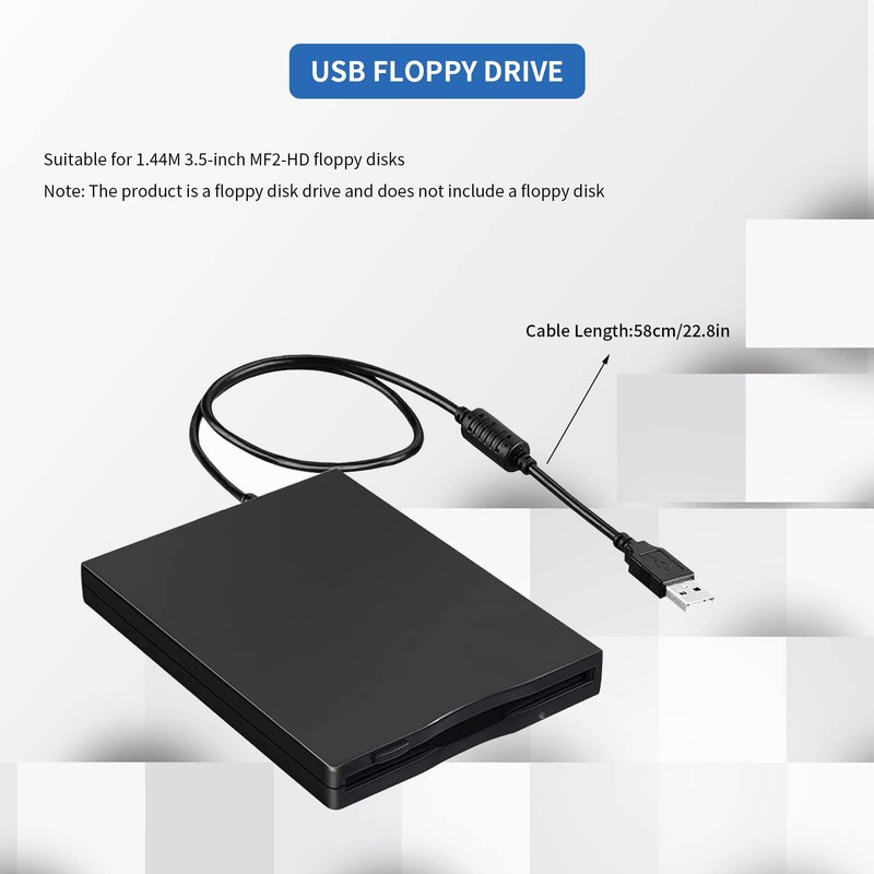 Gugxiom 3.5" USB Floppy Disk Reader, Portable External Floppy Disk