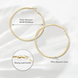 4 Pairs Stainless Steel gold silver Plated Hoop Earrings for Women, Earrings Set, Hypoallergenic Earring