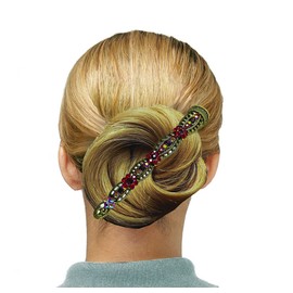 Set of 2 JCGY Alligator Hair Clips Designed with U Underclip for Thinner Hair Bridal Duckbill Beakclips Firm Grip NM86110-3redCrystalU