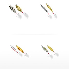 Hapihom 18pcs Spinners Spoons Crankbaits,Fishing Lures Gear Kit Metal Swivel Sequins for Trout Bass Perch Pike Freshwater Saltwater 18 single/triple hook sequin