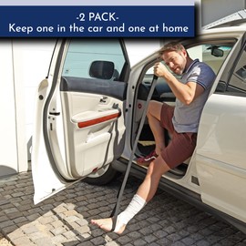 Correa de elevación de piernas de 47 pulgadas, paquete de 2, correa larga para pierna con múltiples bucles para levantar la pierna, reemplazo total ideal de cadera o reemplazo de rodilla para recuperación de cirugía, ayudante de pies para ancianos o disc