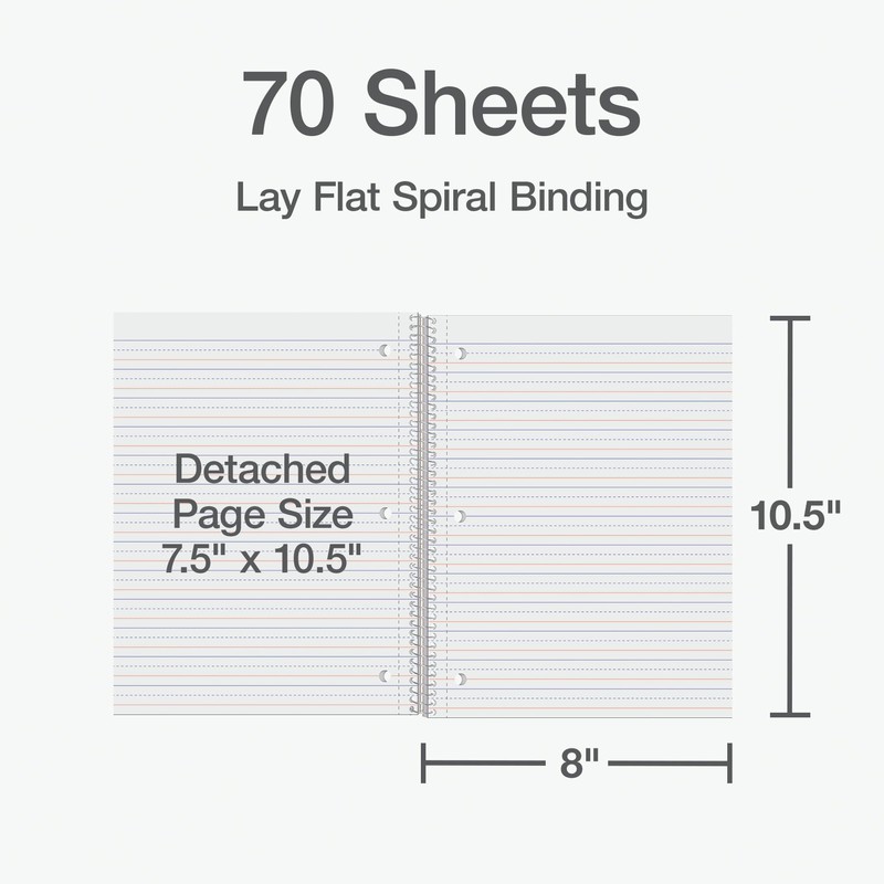 Oxford Primary Ruled Spiral Notebooks, Writing/Drawing Practice for Kids, Grades