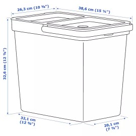IKEA New HÅLLBAR Bin With Lid Light Gray 22L/ 6 gallon 204.202.03 HALLBAR