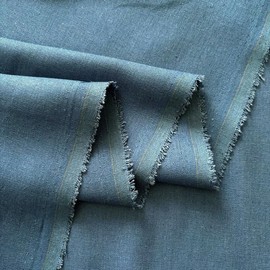 Kiran Collections-2-Yard Linen Fabric |Embroidery Fabric Linen | Linen fabric by the yard for Clothing | Linen Fabric 60''| Linen cloth for Sewing, Crafts, Tablecloth, Drapes |Smoke Blue