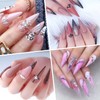 Ranrose 120PCS Short Nail Tips,Short Soft Gel Stiletto Nail Tips