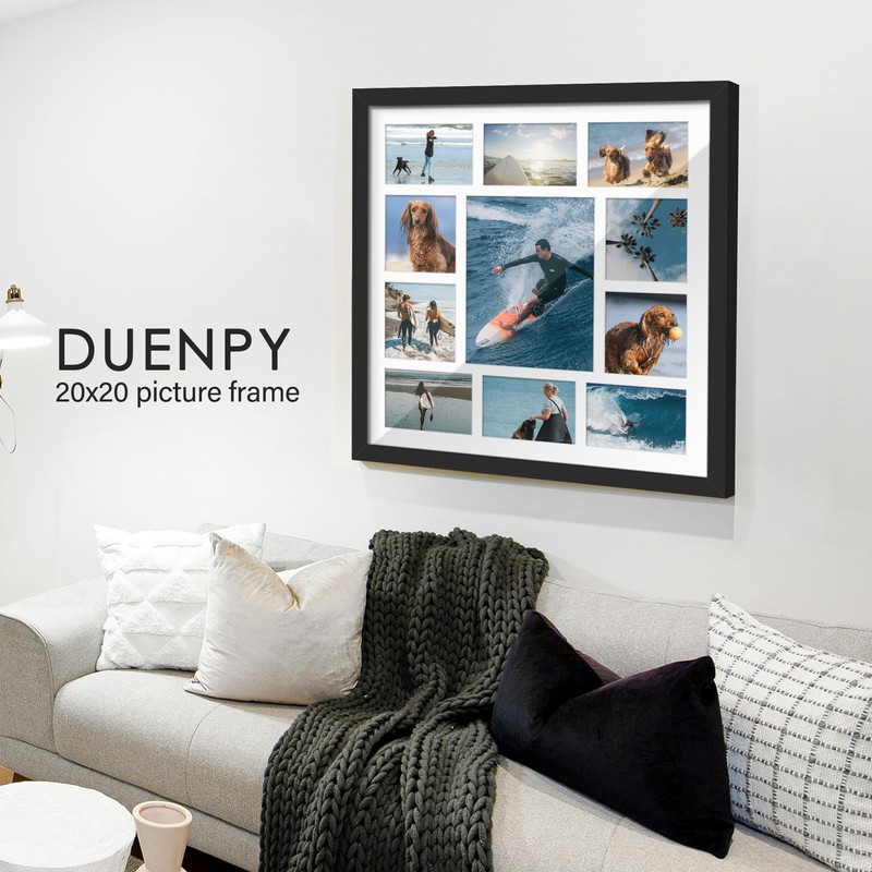 DUENPY 20x20 Collage Picture Frames Display One 8x10 Inch and