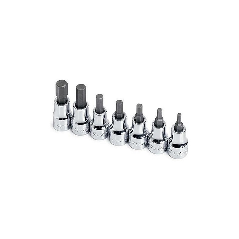 SK Hand Tools 19723 7-Piece 3/8-Inch Drive Fractional Hex Bit