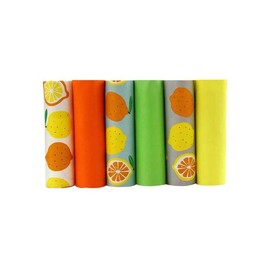 CraftsFabrics 6pcs/lot 40cm x 50cm Fruit Series Kids Fat Quarters Twill Printed 100% Cotton Pre-Cut Fabric Bundles Material Quilting Scrapbooking Patchwork