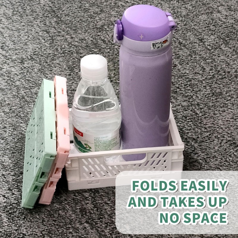 Vordpe Pack of 3 Folding Boxes, Plastic Folding Basket, Mini