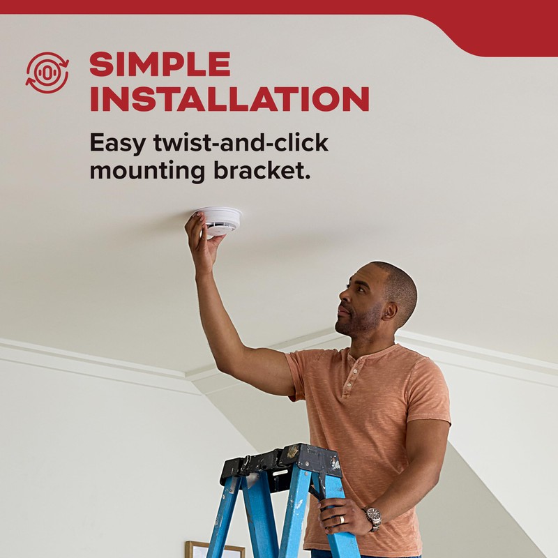 Kidde Smoke Detector, 10-Year Battery Powered, Voice Alerts, LED Warning