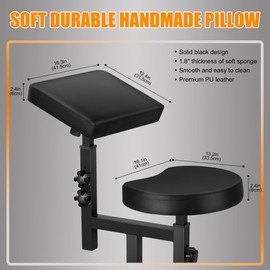 Poarmeey Mobile Tattoo Chair for Artists - Adjustable Height & Angle Armrest Stand on Wheels, Multifunctional Tattoo Studio Chair for Salons, Studio Use