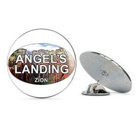 NYC Jewelers Oval Angel's Landing (Zion Hike Utah ut) Metal 0.75" Lapel Hat Pin Tie Tack Pinback