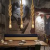 COOBATG Hemp Rope Chandelier Single Head;Pendant Lamp E27 Base Ceiling