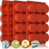 HKNMTT Round Silicone Molds 3 PCS, 12-Cavity 2.1" Round Cylinder