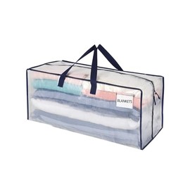BOX USA 8 Pack Extra Large Clear Moving Bags with Handles & Zippers | Heavy Duty Storage Totes, Packing, Dorm Room Essentials & College Space Saving