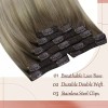 sunny hair Extensiones Cabello 14in Rubio Ceniza Ombre Rubio Bril