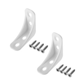 MroMax 100Pcs Plastic Corner Braces White Nylon L Shape Bracket 1.54" x 1.54" x 0.63" (LxWxH) 4-Hole Right Angle Support with Screws for Repair Fixing Mending Shelf Closet Drawer Furniture