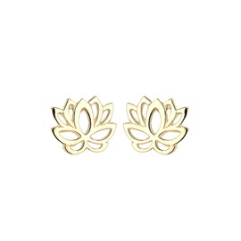 Elli Women's Earrings Lotus Flower Flower Filigree in 925 Sterling Silver, Sterling Silver, No Gemstone