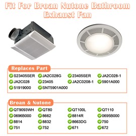 Hiorucet JA2C028G Fan Motor & 5901A000 Blower Wheel for Broan Nutone Bathroom Exhaust Fan Replacement Parts, S23405SER, 23405SER, JA2C028-1, 23405, QT9093WH, QT80, QT100L, QT110 3.3" Diameter Motor.