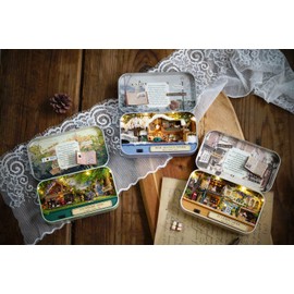 Flever Dollhouse Miniature DIY House Kit Creative Room with Furniture and Cover for Romantic Valentine's Gift(Old Times Including 3 PCS)