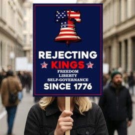 No Kings In America Protest Sign, Anti-Trump Resistance, Political Activist Poster, Rally Sign, Resist Fascism Protest Poster
