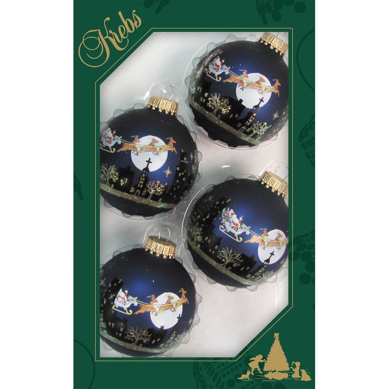 Dekohelden24 Lauschaer Christmas Tree Decorations - Set of 4 Baubles