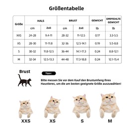 Muecleao Cat Harness, Adjustable Cat Harness with Lead for Cats, Soft Harness Cat Collar, Cat Harness, Escape Proof, Adjustable Cat Vest for Cats (Black, XS)