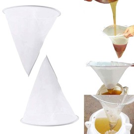 Xrten 2 Pieces Honey Filter, Honey Filter Tool Made of Nylon, Food Strainer Filter for Honey Processing/Extraction and Filter for Filtering Juice, Coffee, Wine, Milk