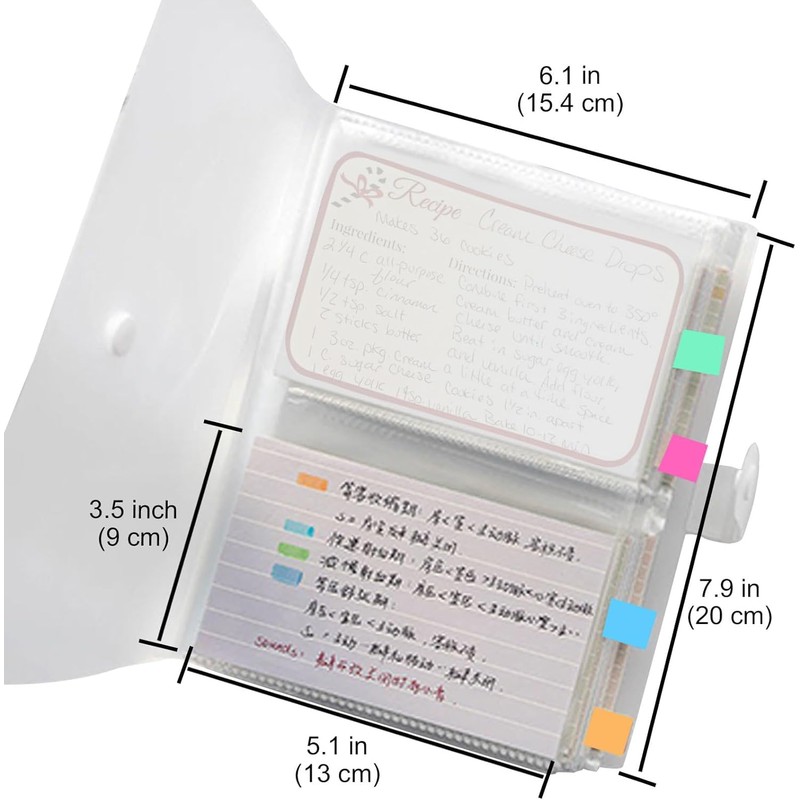 BetterJonny 160 Count Index Card Organizer, 40 Transparent Clear Pockets