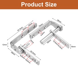 sourcing map 1 Set Heavy Duty Saloon Door Hinges, Self-Return Cafe Door Hinge 304 Stainless Steel Swinging Doors Hardware for 16mm Thick Doors, MIN, 11lbs Load Bearing