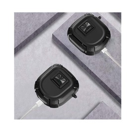 QINOUK Case for Bose QuietComfort Earbuds II, [Shockproof] Robust TPU Protective Case with Carabiner, Full Body Protection, Compatible with Bose QuietComfort Earbuds II-Grey