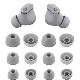 ALXCD Ear Tips Compatible with Beats Studio Buds, S/M/L 3 Sizes 6 Pairs Soft Silicone Earbuds Tips Eartips Replacement, Compatible with Beats Studio Buds, Moon Gray