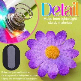 CAKURE Daisy Hair Clips Light Up Flower Hair Pins Cute Summer Hair Barrettes Fancy Hair Accessories for Women and Girls (Pack of 5) (b-green&pink&blue&white set)