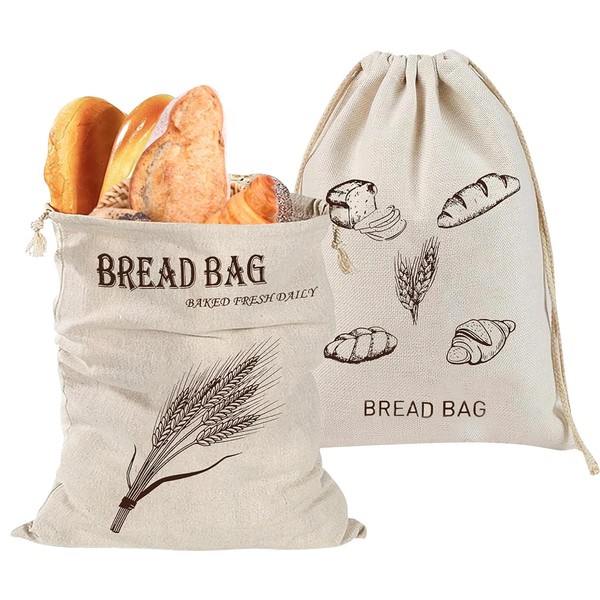 FunnAura 2 Pcs Bread Bags for Homemade Bread, 40 x
