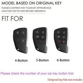 Hontumax Leather 4-Button Key Fob Cover Case for GMC Compatible with Hummer Yukon XL Sierra Acadia Canyon, for Chevy Tahoe Colorado Suburban Silverado, for Buick Envision 2022 2023 2024 2025 (Black)