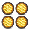 XtraGlow 4 Inch Round Amber LED Strobe Lights 24LEDs Tail