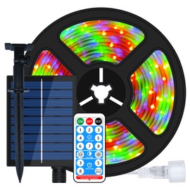 MIWATT 5 m Solar LED Strip, Multi-Colour LED Strip, LED Strips with 17 Buttons RF Remote Control, 280 LEDs, Lighting for Home, Party, Kitchen, Garden, Swimming Pool