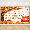 MEHOFOND 6x3.6ft Fall in Love with Learning Backdrop Autumn Thanksgiving