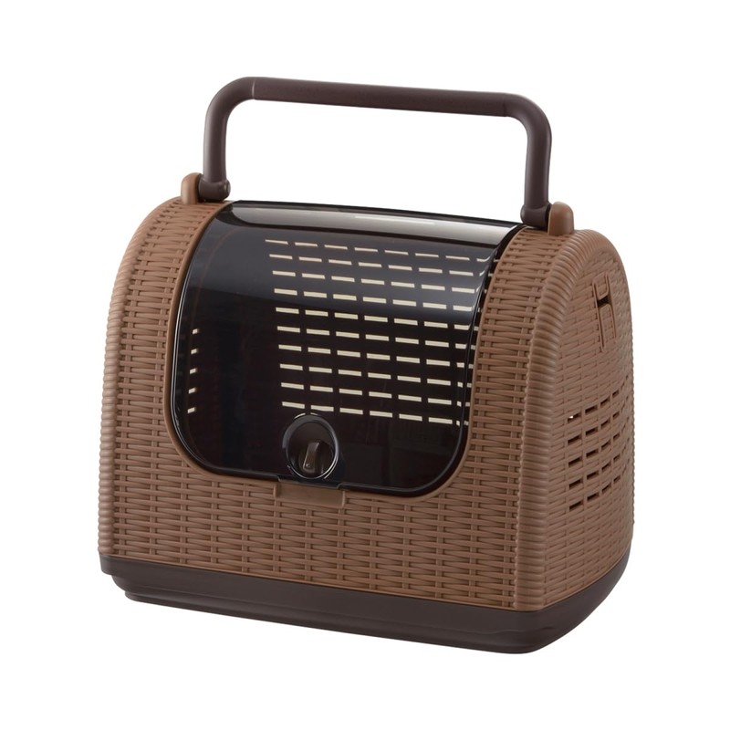 Richell Faux Wicker Pet Carrier, Travel Carrier for Small Dog