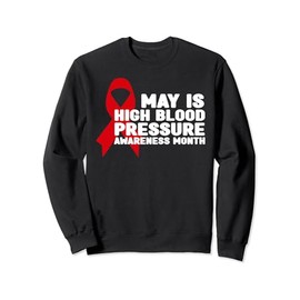 Red Ribbon - May is High Blood Pressure Awareness Month Sweatshirt