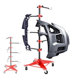 JAYGOVAN Auto Panel Tree Paint Rack Stand Holder with 6 Adjustable Hooks, 120cm Auto Body Hood Door Painting Stand, 4 Caster Wheels, 220.5 Pounds Load Capacity, Car Compatible