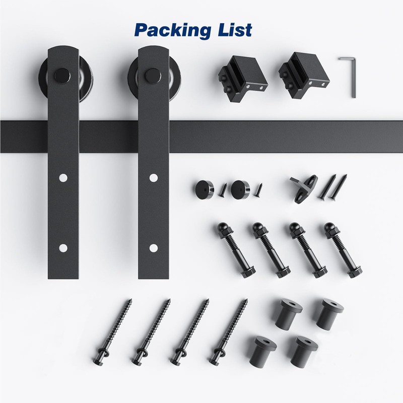 EaseLife 5.3 FT Sliding Barn Door Hardware Track Kit,Smoothly Quietly,Easy