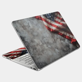 Laptop Skin Decal HP 15.6" - US Flag, Laptop Cover Sticker, No Cutting Required, No Bubble, Waterproof, Scratch Resistant - Including Wide Screen and Wrist Pad