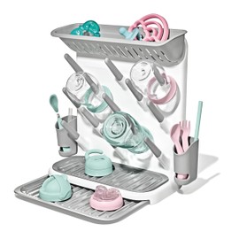 OXO Tot Expandable Drying Rack – Space-Saving Drying Rack | Newborn and Baby Essentials | Breastfeeding Essentials | Dry Baby Bottles | Save Space in Kitchen