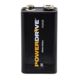 PwerDrive 9 Volt Alkaline Battery 1-Pack PD9V1PK 9V Alkaline Performance All-Purpose Battery 5-Year Shelf Life