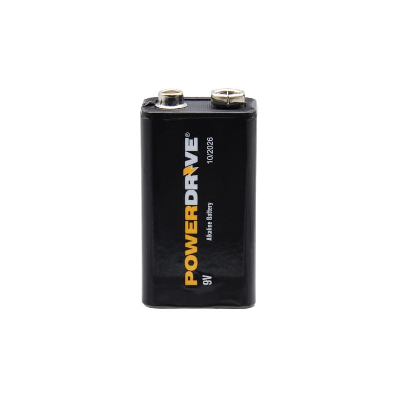 PwerDrive 9 Volt Alkaline Battery 1-Pack PD9V1PK 9V Alkaline Performance
