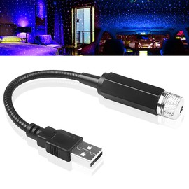 USB Star Projector Night Light,Adjustable Romantic Interior Car Lights for Bedroom, Car, Ceiling and Party Decoration,Plug & Play,1 Pack (Blue Purple)