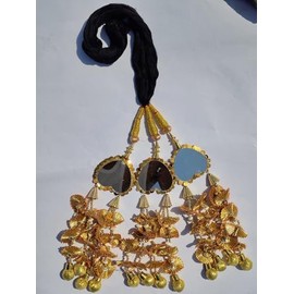 Parandi Traditional Hair Accessory Braid Tassles/Hair Extension/Choti Mirror Design Punjabi Paranda