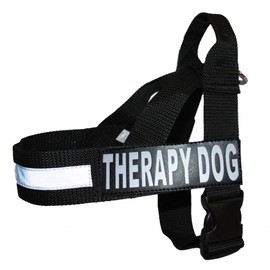 Therapy Dog Nylon Service Dog Harness No Pull Guide Assistance Comes with 2 Reflective Therapy Dog Removable Patches. Please Measure Your Dog Before Ordering.