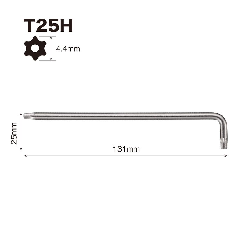 Vessel Anti-Tamper Torx L-Shaped Wrench T25H 8500TXH